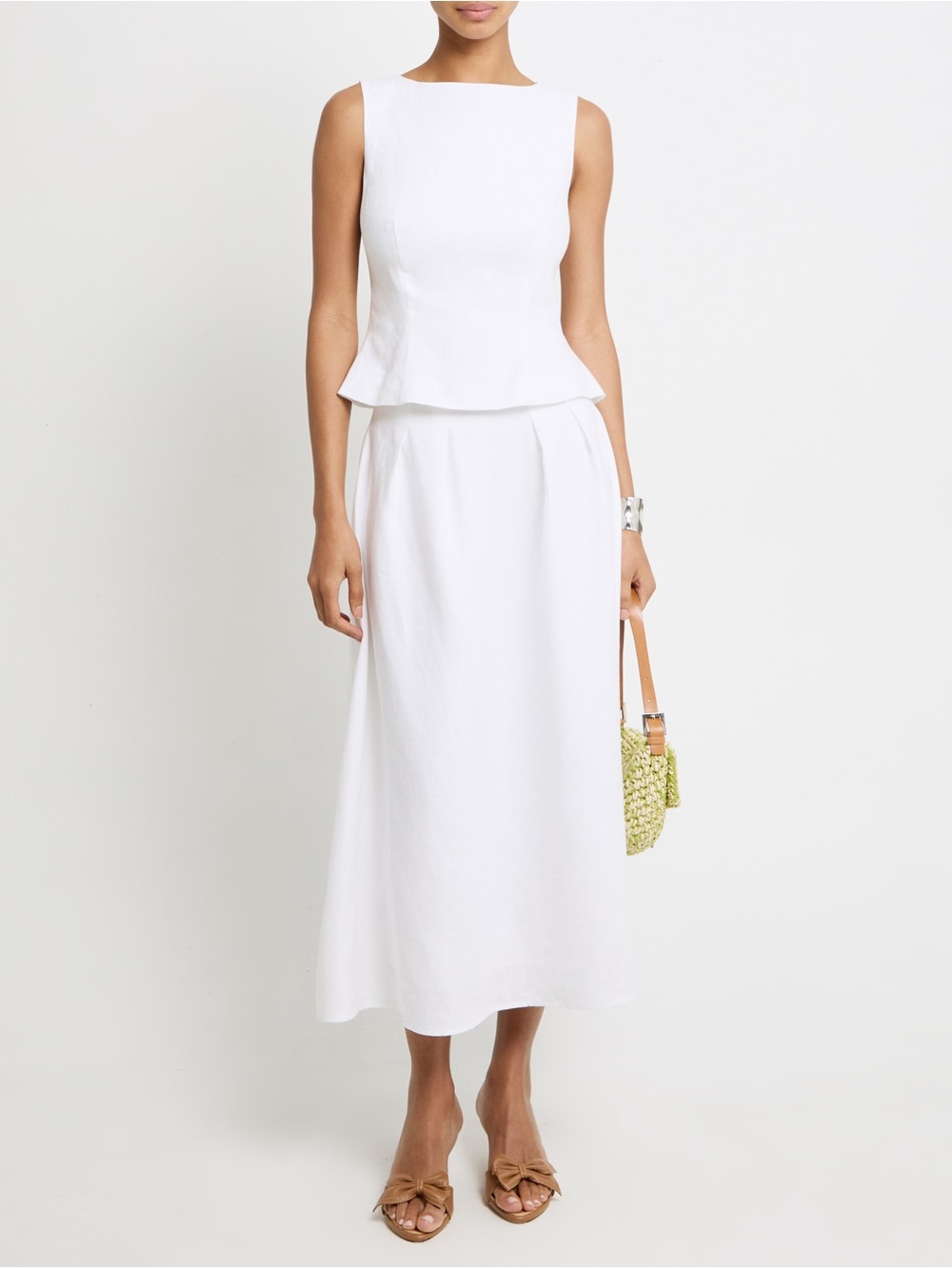 Few Moda Aveline White Linen Two-Piece Set – Size 4 NWT - Picture 2 of 10
